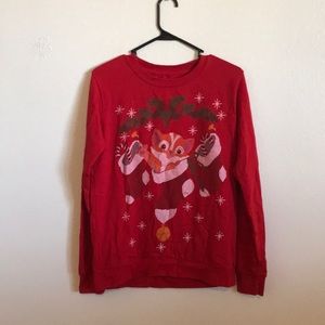 Ugly Christmas sweater with kitten in stocking